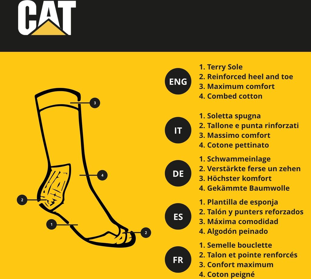 Caterpillar 6 Paar Quarter Socken / Arbeitssocken Produktbild 6