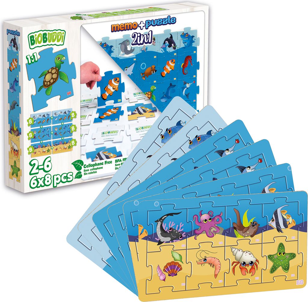 Biobuddi Puzzles Gedächtnisspiel Sealife BB-8004