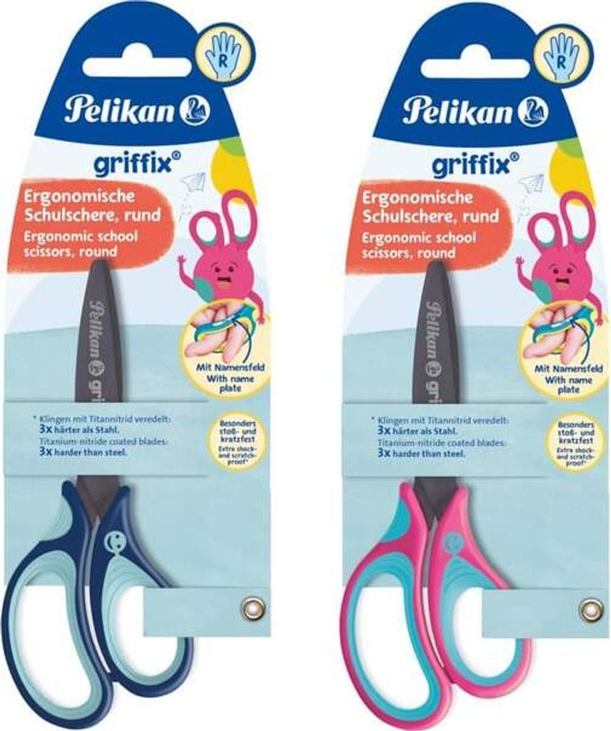Pelikan Vertriebsgesellschaft. Schere/Griffix blau RH rund Produktbild 