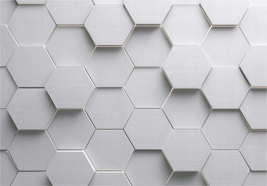 Fototapete Jungen Gaming Hexagone - 350x250 cm - Vliestapete Kinderzimmer - Fototapete Grau - 15923VX7