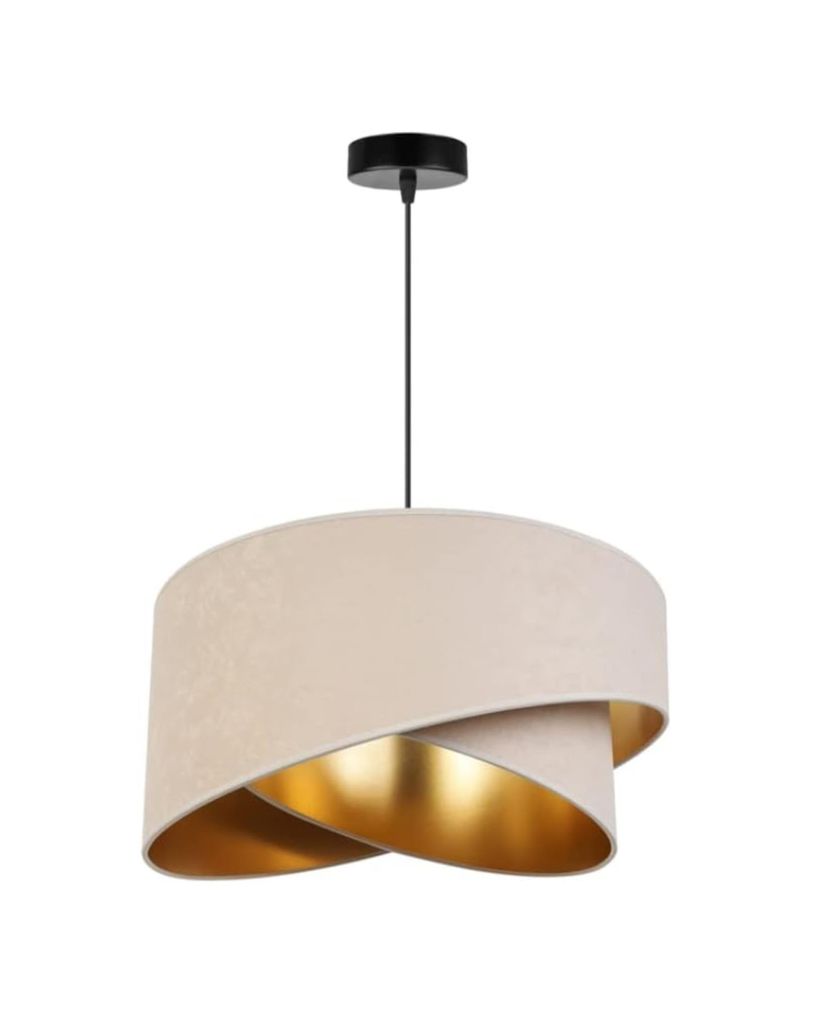 Hängelampe Pendellampe Lampenschirm aus Kunststoff Beige Esszimmerlampe, Wohnzimmer, Küchenlampe aus Serie N2355 (N2355-B)