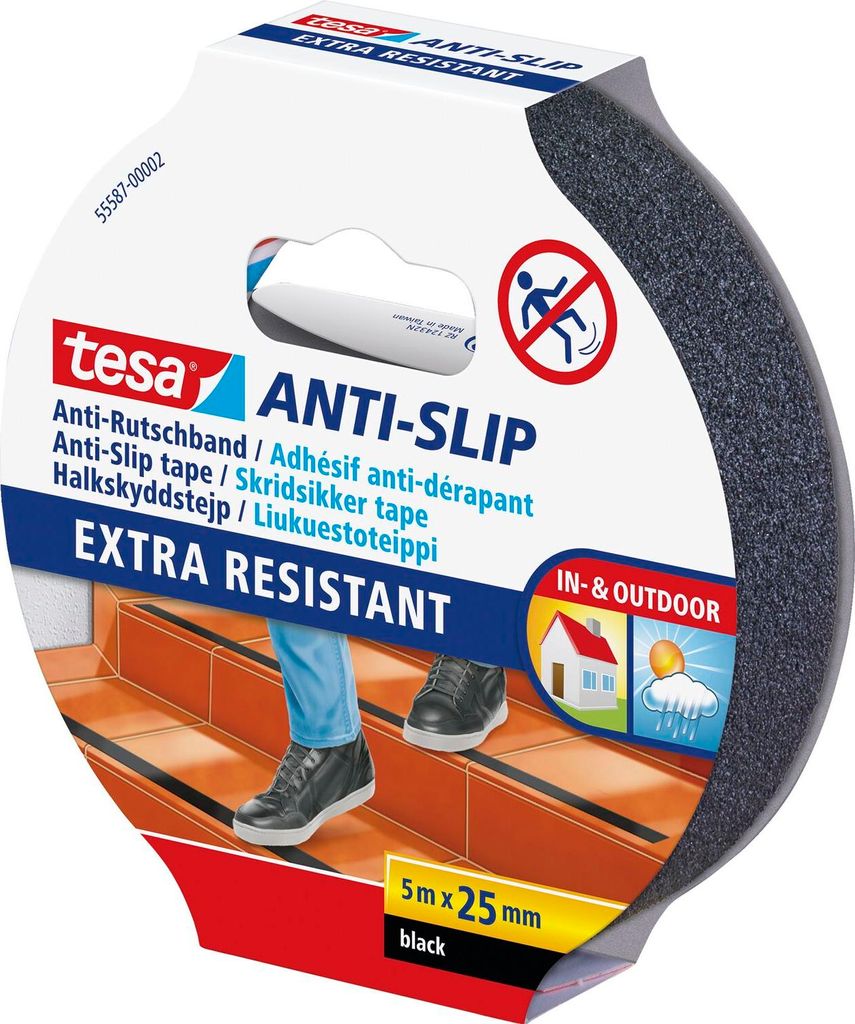 Tesa Kinnschutzband 25 mm x 5 m schwarz Produktbild 