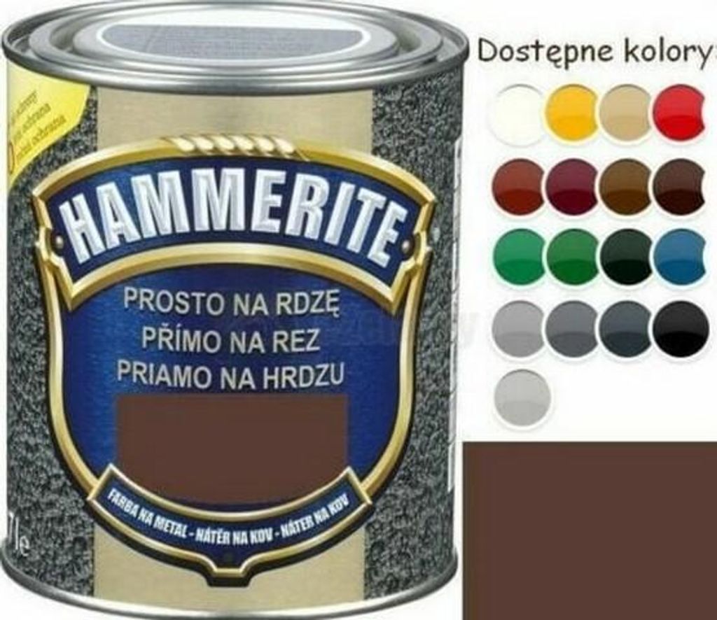 Hammerite Glänzend Metall-Schutzlack Dunkelbraun 0,25L