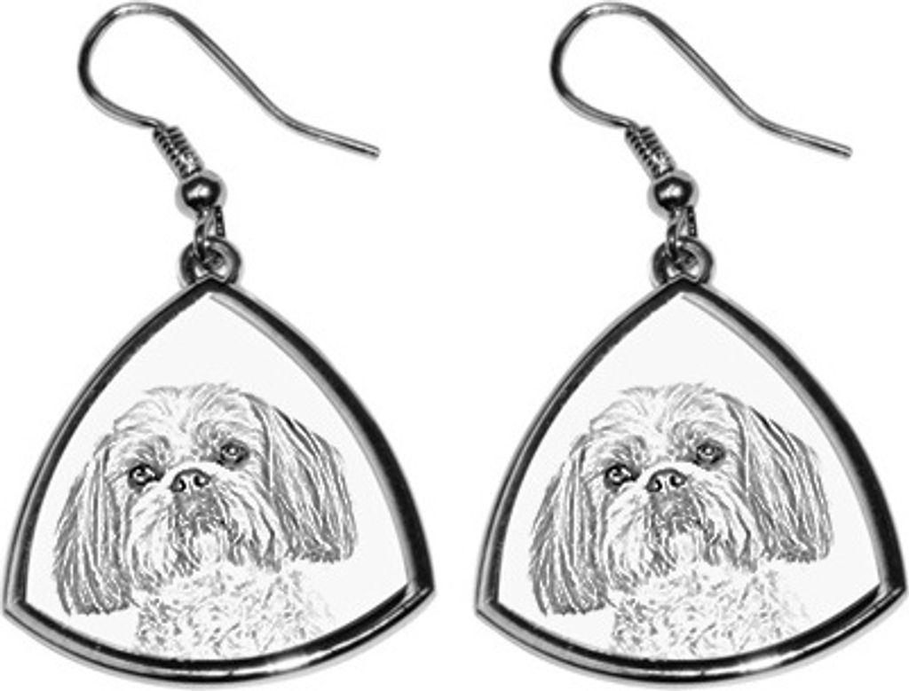 Shih Tzu - Hund Ohrringe, hängende Ohrringe mit Bild, personalisierter Schmuck mit dem Aufdruck der Marke Art-Dog