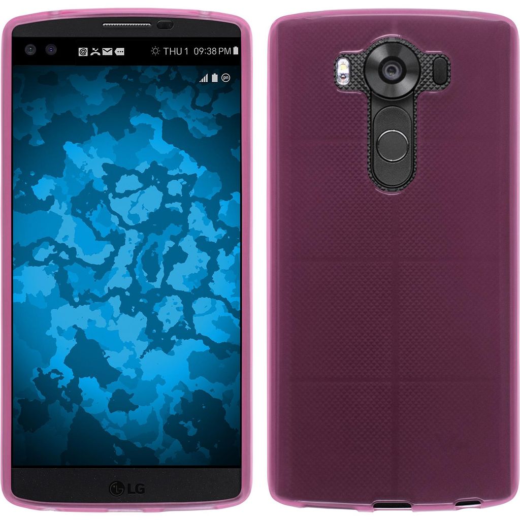 PhoneNatic Case kompatibel mit LG V10 - rosa Silikon Hülle transparent Cover