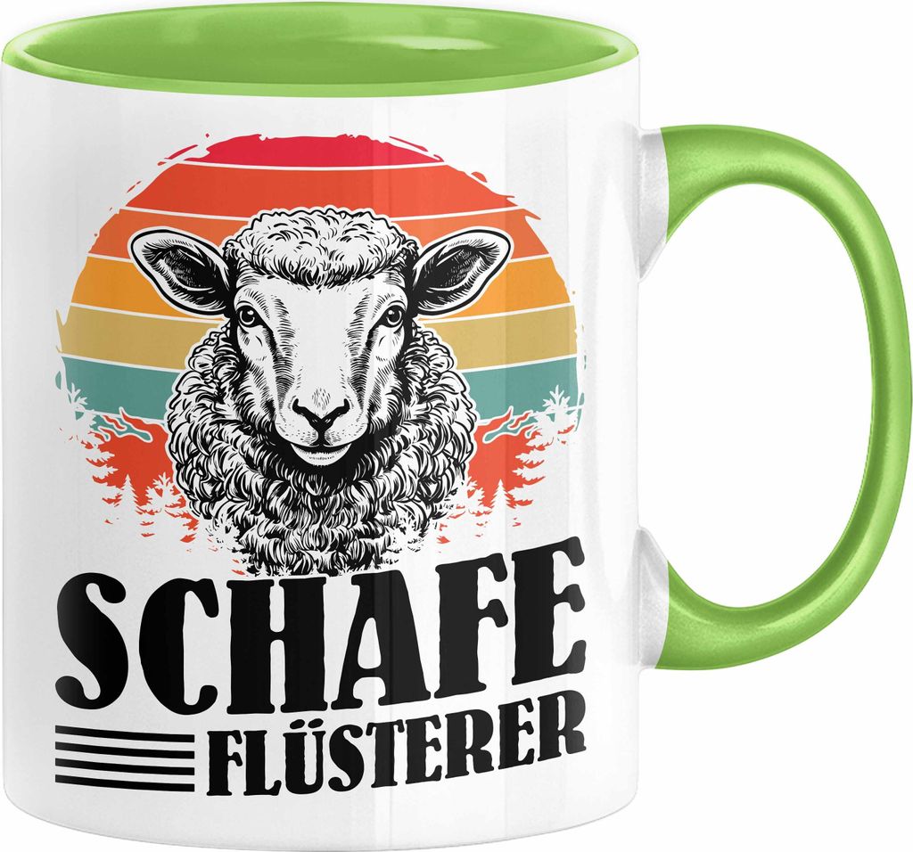 Schaf Tasse Geschenk für Schaf-Hirte Schaf Flüsterer Geschenkdiee Kaffee-Becher (Grün)