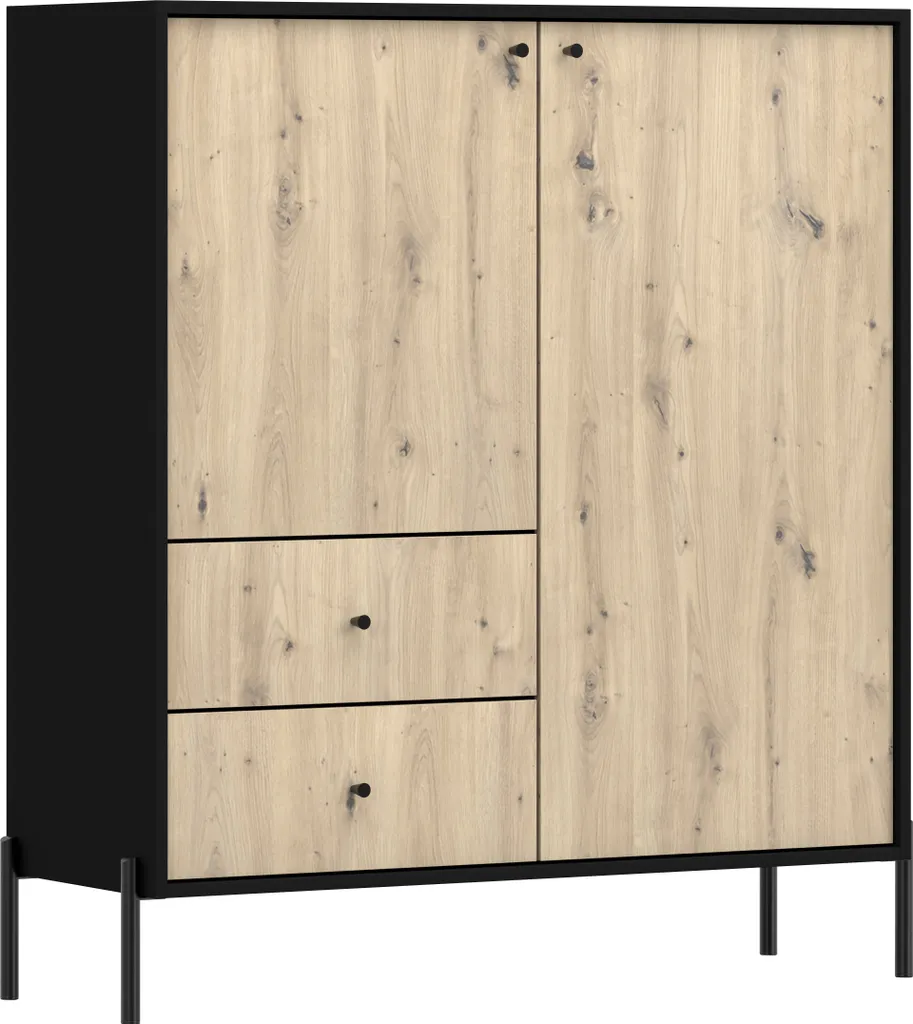 Commode 100 cm Rejwen grand coffre à tiroirs en bois robuste - 2