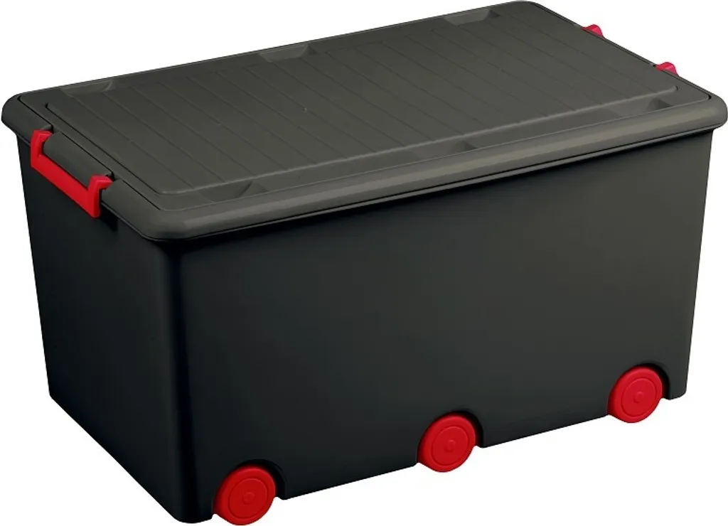 Organiser la chambre d'enfant avec la boîte à jouets graphite rouge