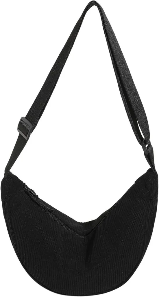 Mini borsa a tracolla in velluto a coste da donna borsa a tracolla borsa pacchetto sopra le borse a tracolla per uomo (bianco, taglia unica