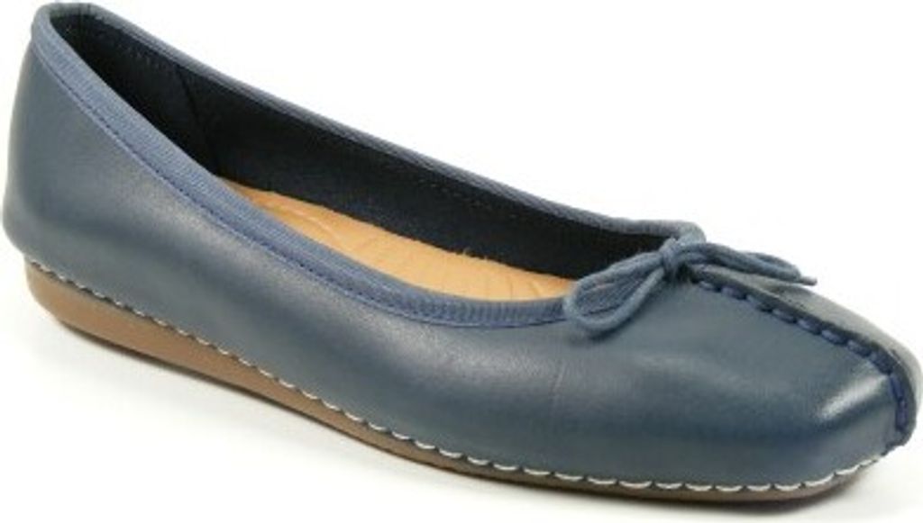 Clarks Schuhe Damen Halbschuhe Ballerinas Freckle Ice blau navy, Schuhgröße:39