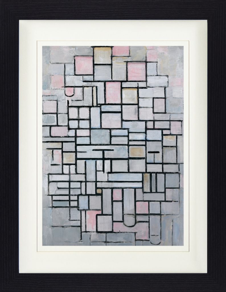 Piet Mondrian Gerahmtes Bild Mit Edlem Passepartout | Wand-Bilder | Im Bilderrahmen - Komposition IV, 1914 (40 x 30 cm)