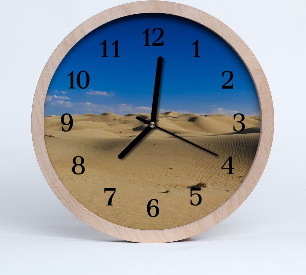Holzuhr 30fi cm wanduhr - Wüste Landschaft