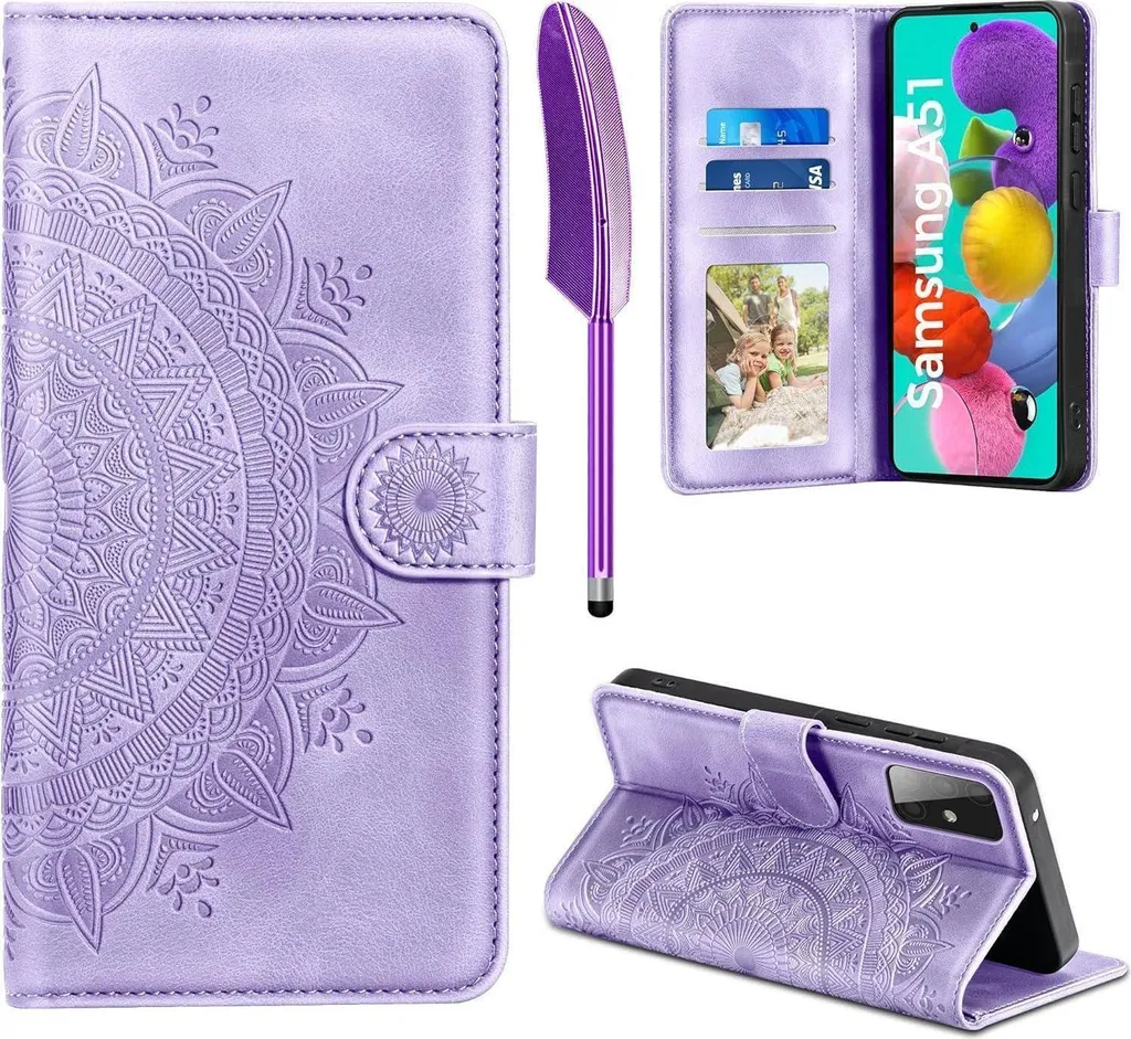 Cover Samsung Galaxy A51 Antiurto in Pelle Viola - Protezione EASDNB