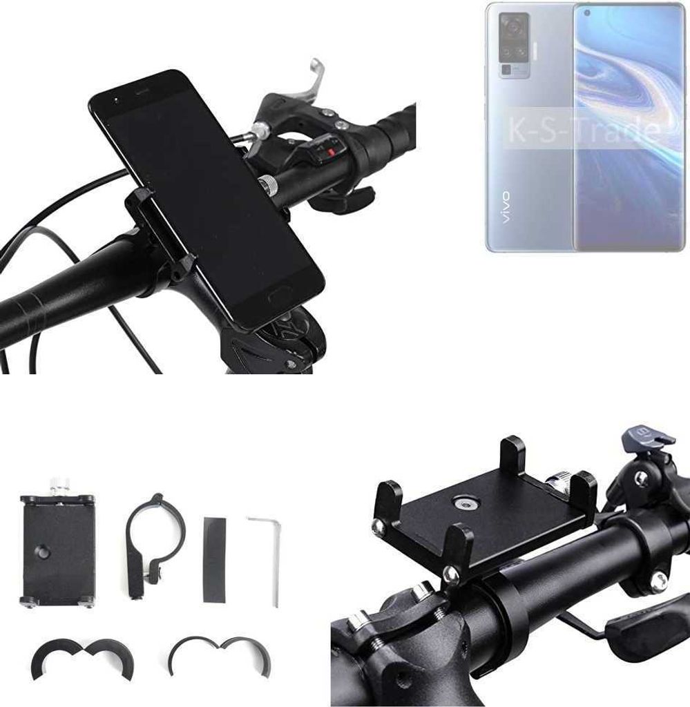 K-S-Trade Handyhalterung für das Fahrrad kompatibel mit Vivo X51 5G Halter Lenkstange Fahrradhalterung Motorrad Bike Mount Befestigung Smartphone
