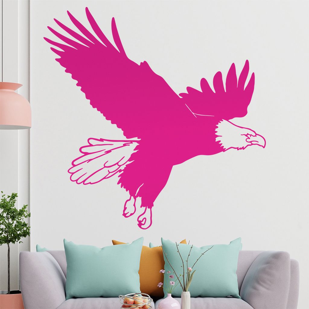 KIWISTAR Adler - Flug Aussicht Beobachter Auge Wandtattoo in 6 Größen - Wandaufkleber Wall Sticker - Dekoration, Küche, Wohnzimmer, Schlafzimmer...