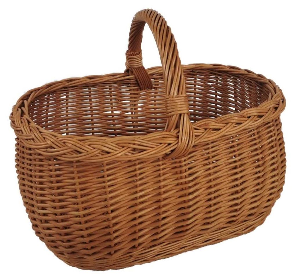 Einkaufskorb aus Weide Pilzkorb Oval Braun 46x32x35 cm