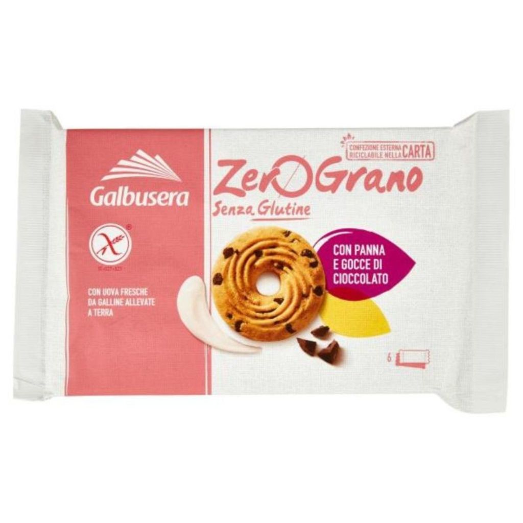 Galbusera Glutenfreie Kekse mit Sahne und Produktbild 