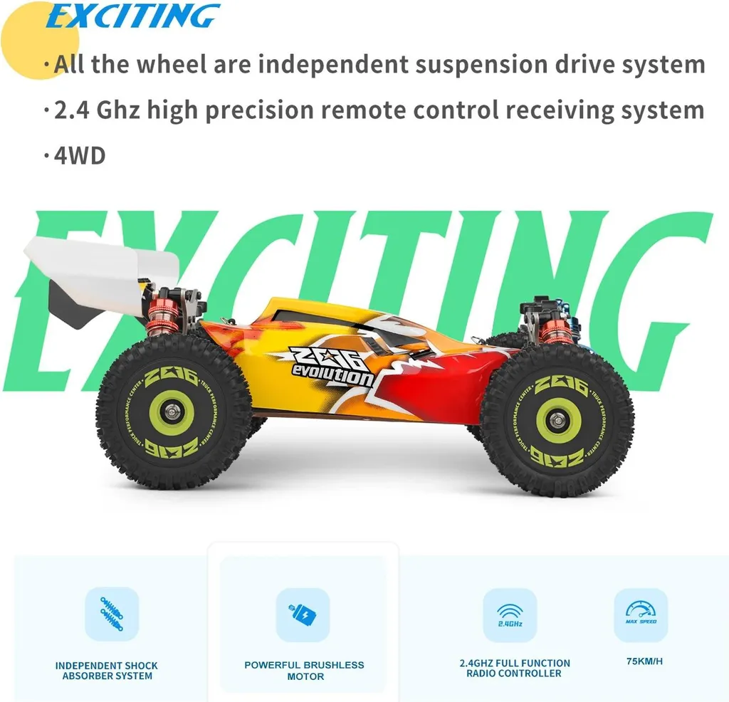 Voiture télécommandée de course rapide 4WD modèle de sport mécanique - 5