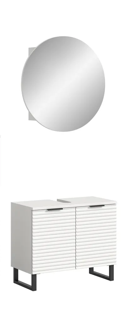 Meuble salle de bain Riff R1 blanc laqué avec tiroirs amortis soft