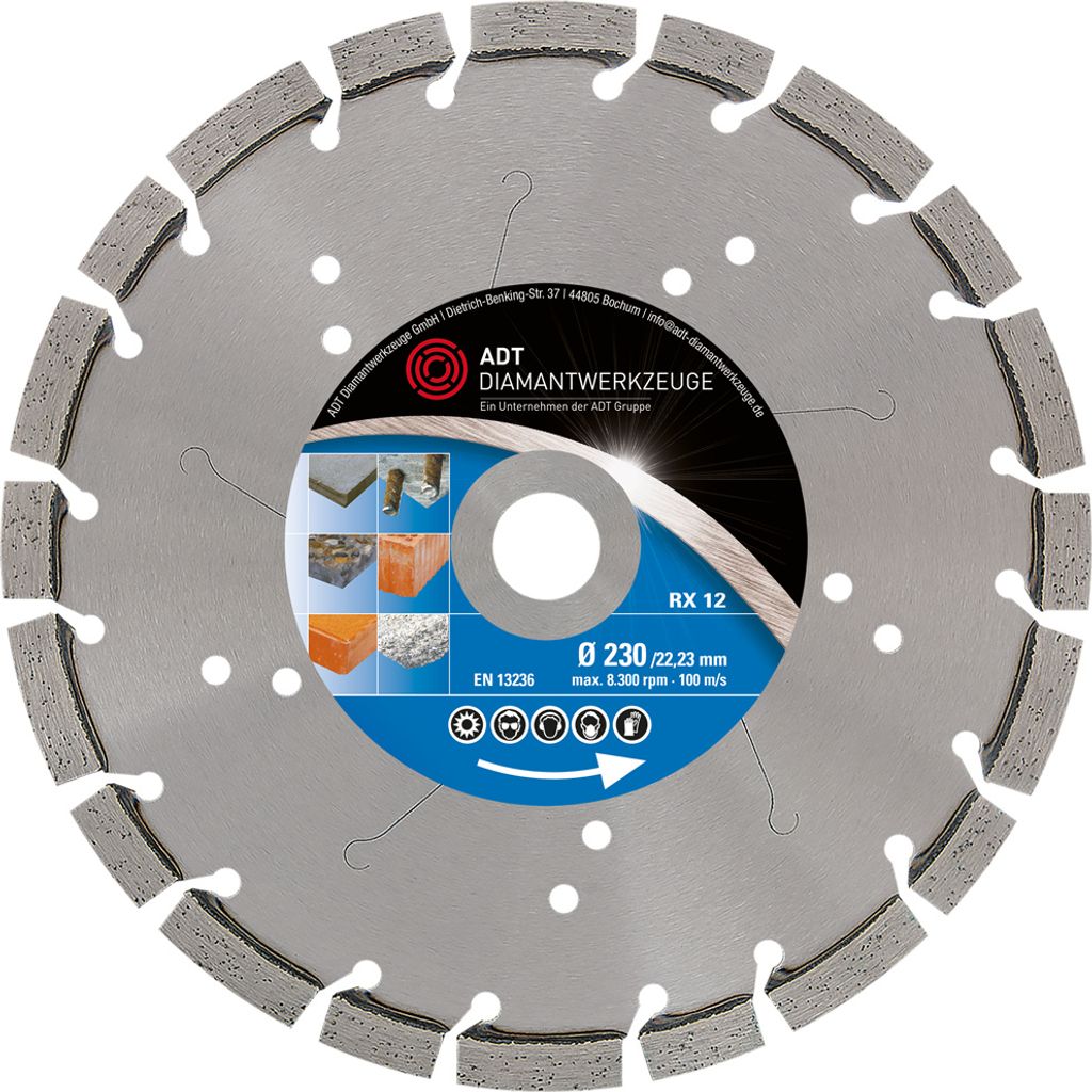 Diamanttrennscheibe Beton/Granit RX 12 Super-Premium Ø 230 mm 22,2 mm