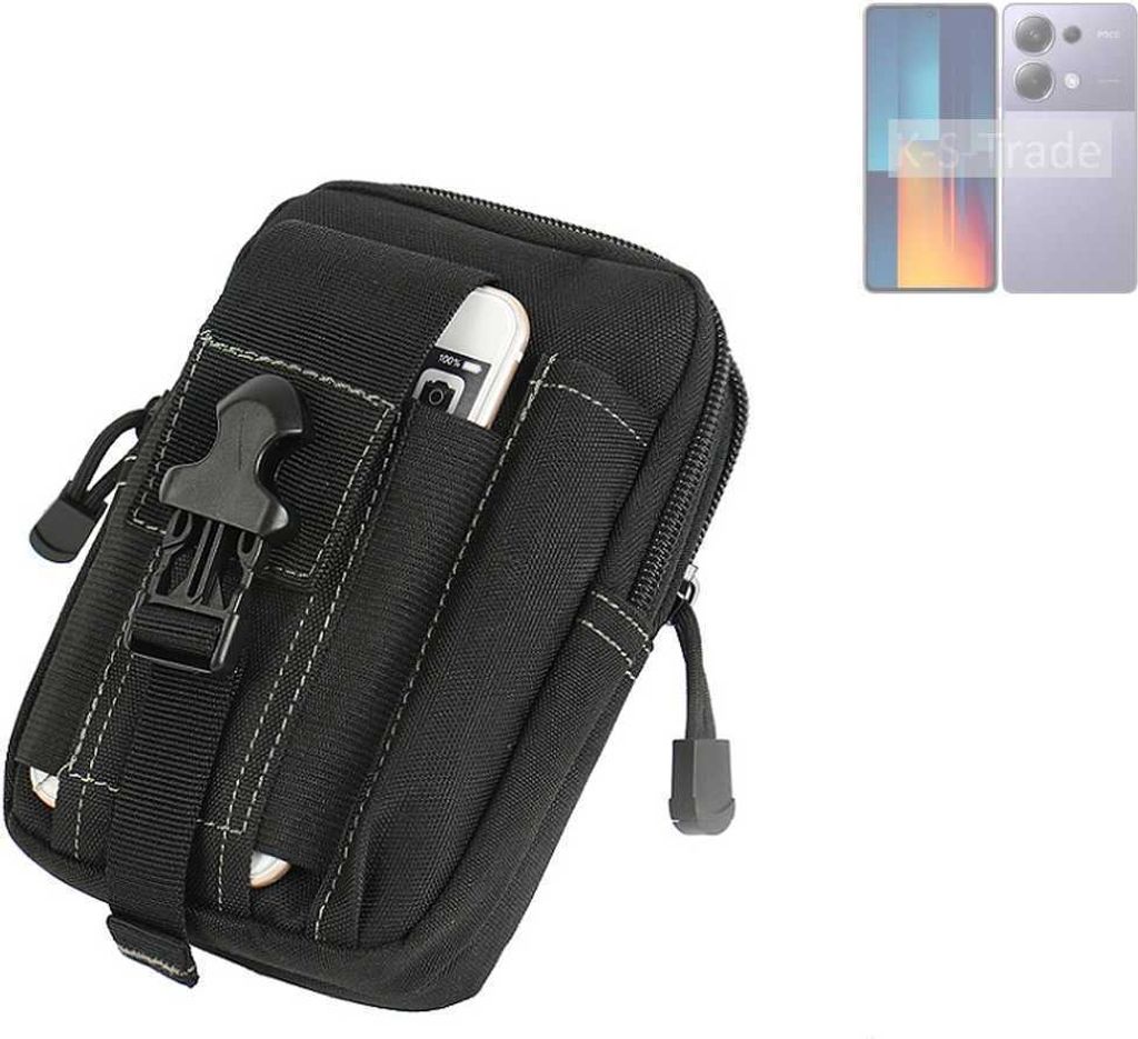 K-S-Trade Gürtel Tasche kompatibel mit Xiaomi POCO M6 Pro Gürteltasche Holster Schutz Hülle Handy Hülle Smartphone outdoor Handy-Hülle schwarz