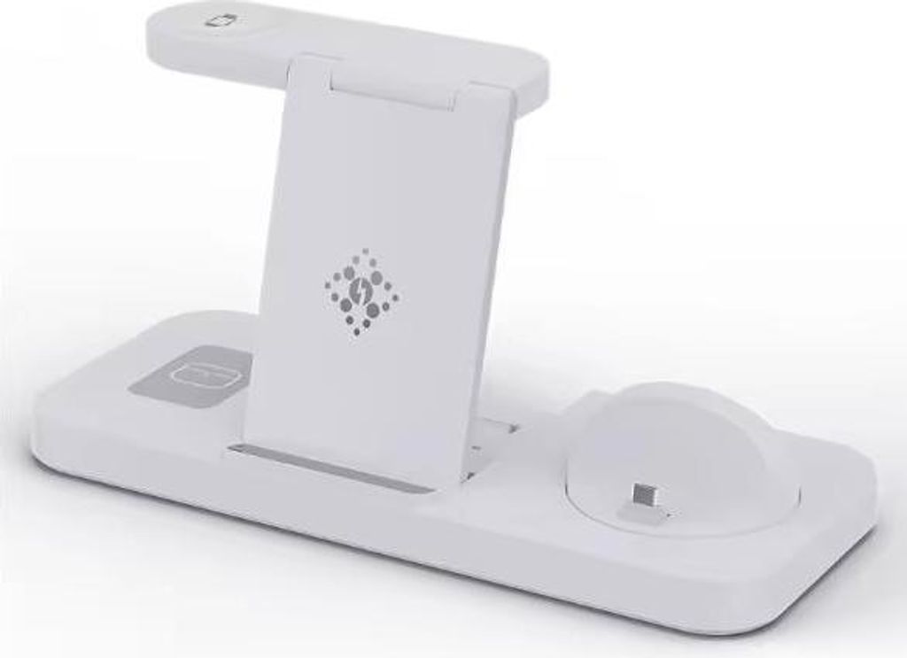 Multiladegerät für Mobiltelefone B21 – weiß, 6-in-1 kabellos für Samsung, Huawei und iPhone