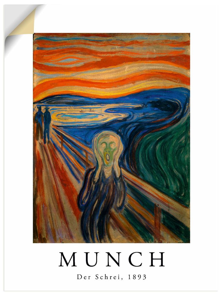 ARTland Wandbild, selbstklebend Der Schrei. 1893 Größe: 90x120 cm
