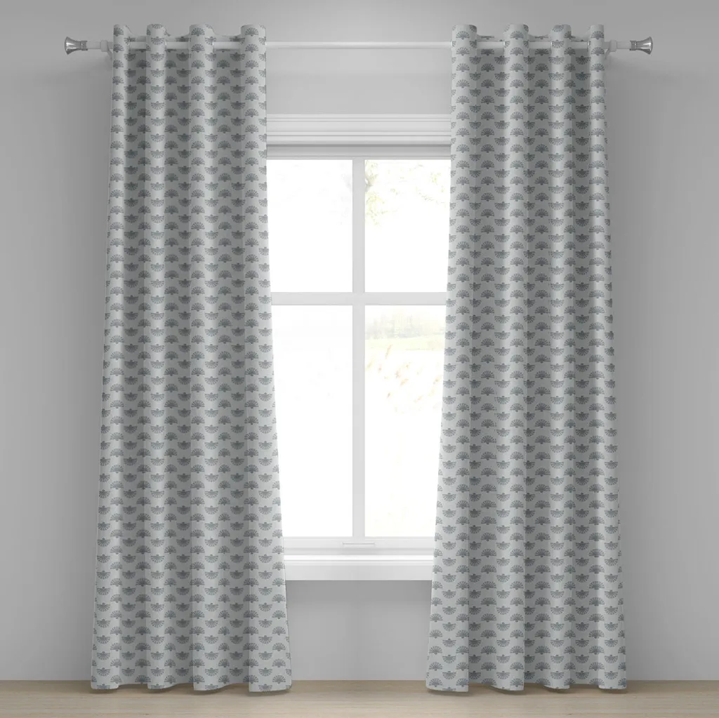 Rideau à œillets géométrique ABAKUHAUS 280x245 cm motif éventail japonais