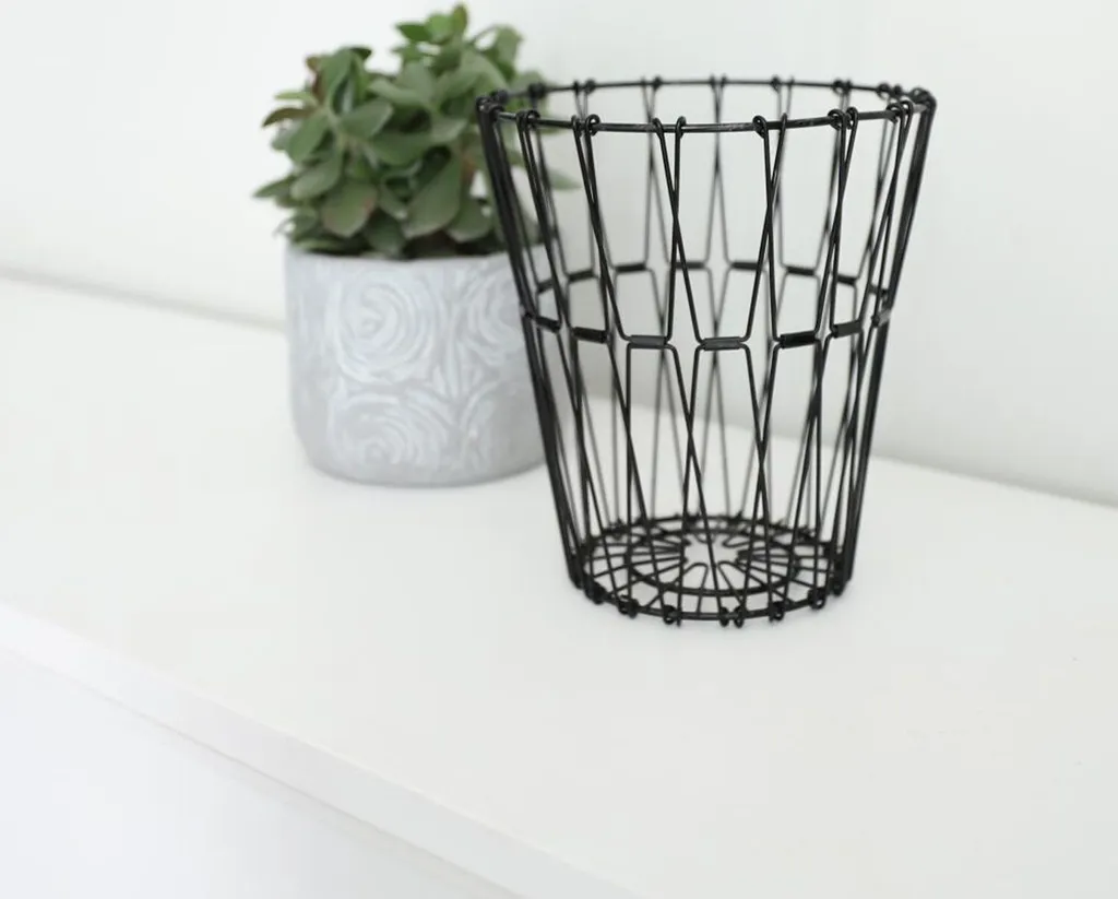 6 Paniers Métalliques Moulables 5-en-1 Noirs pour Rangement Créatif