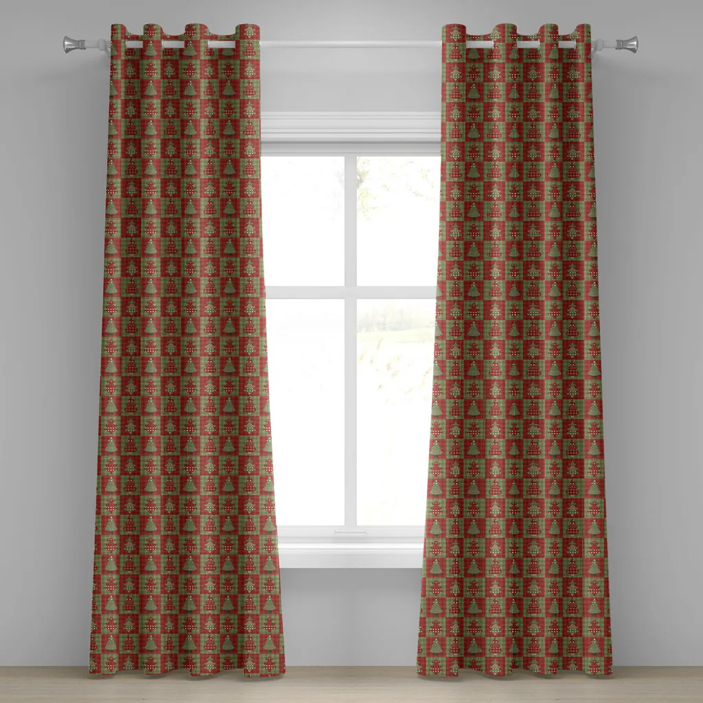 Tenda Design Natale ABAKUHAUS 280x245 cm | Occhielli | Rosso e Verde