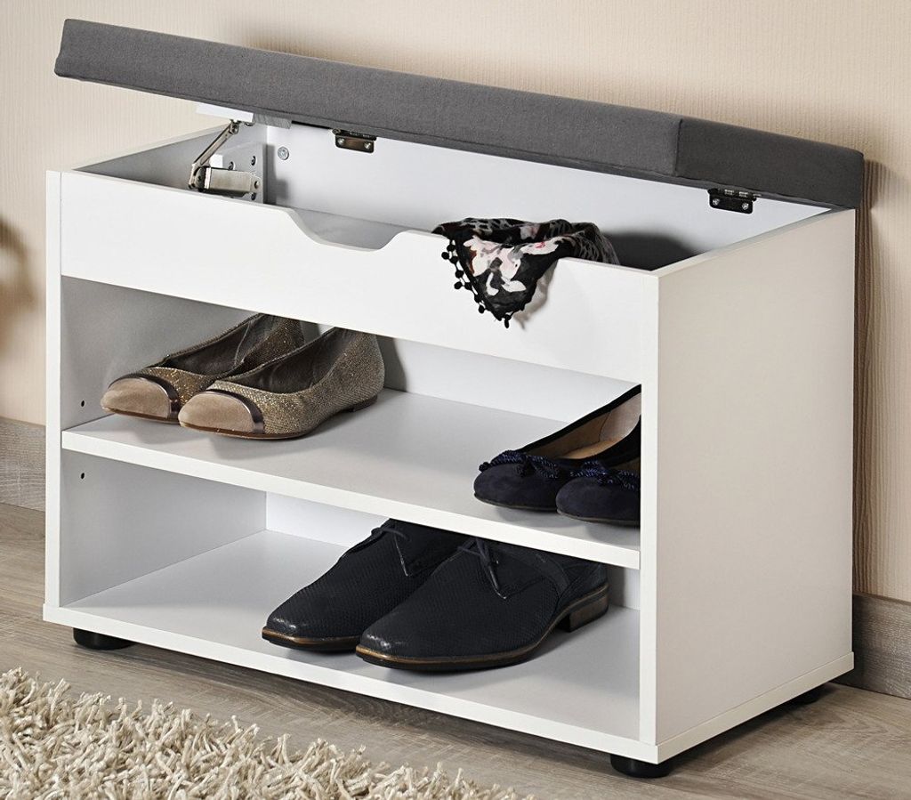 Kesper Schuhregal weiß grau Polyester MDF-Platte 30 cm x 60 Produktbild 3
