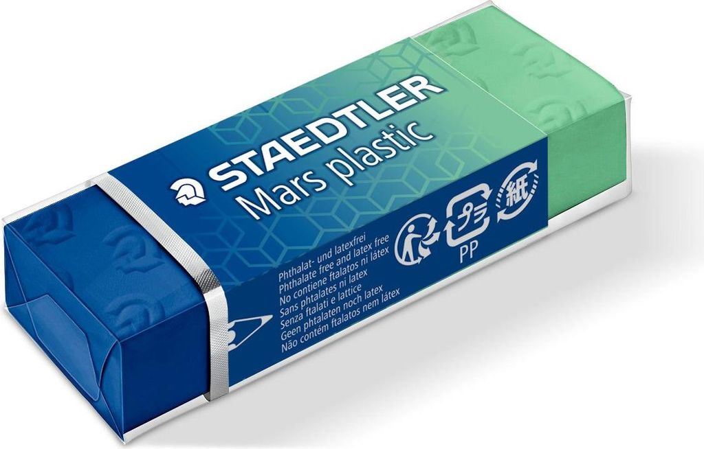 Mars plastic gum, blauw-groen, Staedtler Productafbeelding 