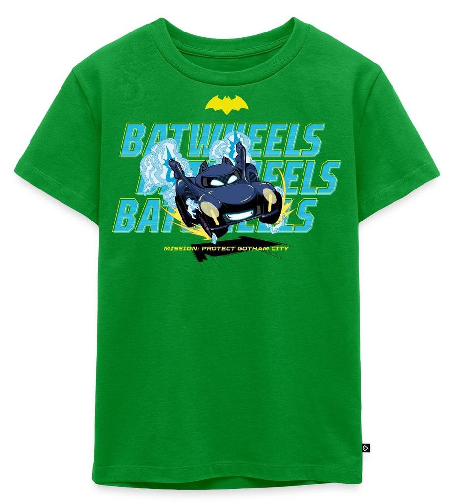 Spreadshirt Batwheels Bam Mit Schriftzug Protect Gotham City Kinder Premium T-Shirt, 134/140 (8 Jahre), Grün