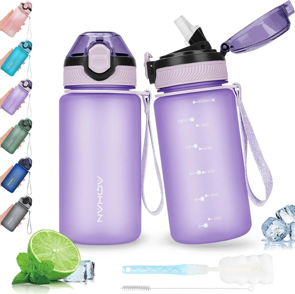 Analisi Borraccia 600ML Anti-Leak: Design con Cannuccia e Soft-Strap