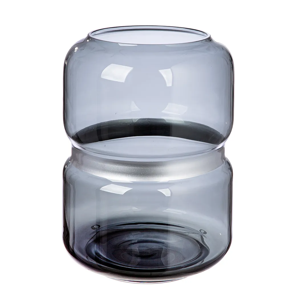 Vase en verre fumé gris H30cm Gilde Opti - Grand format haute qualité