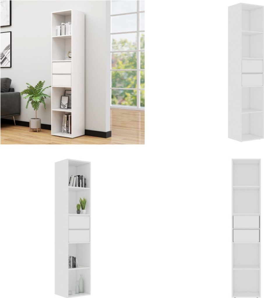 vidaXL Bücherregal Weiß 36x30x171 cm Holzwerkstoff - Bücherschrank - Bücherschränke - Bücherregal - Bücherregale