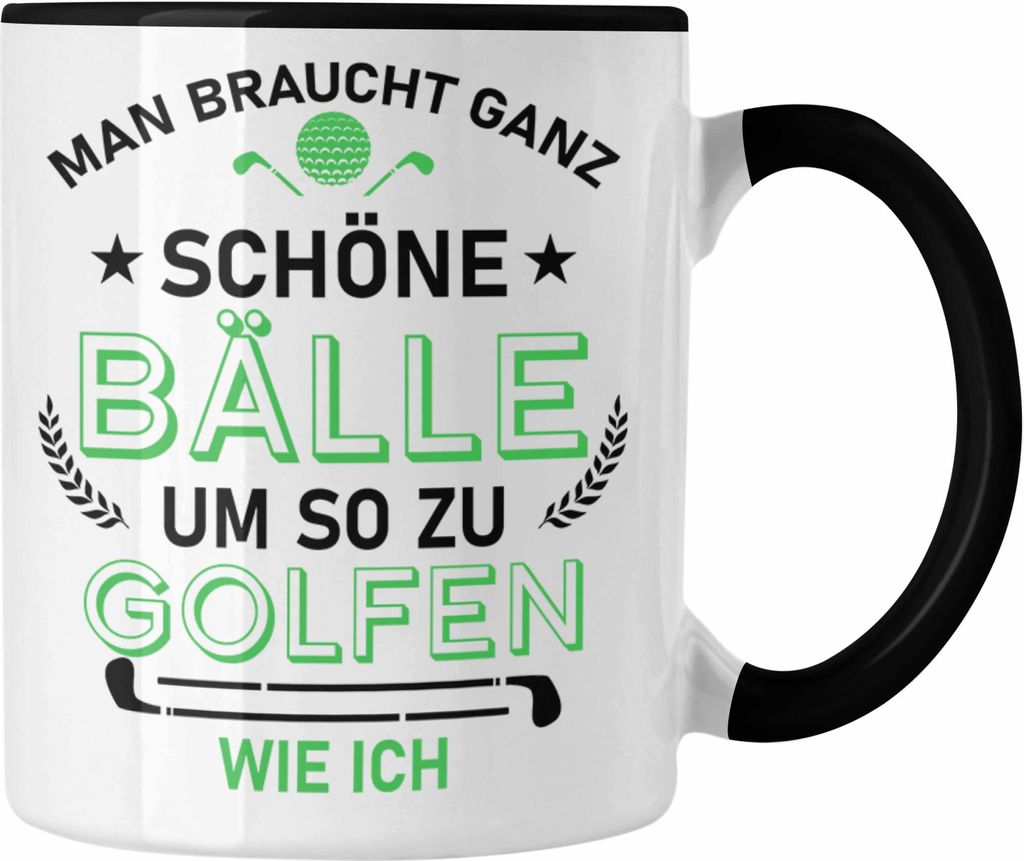 Trendation - Golf Tasse Golfer Geschenk Papa Vater Geschenkidee Golf Kaffeetasse mit Spruch (Schwarz)