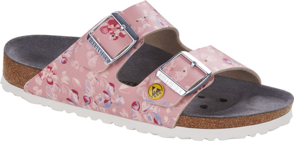 Birkenstock Damen Pantolette ARIZONA ESD Flower Field Rose 36