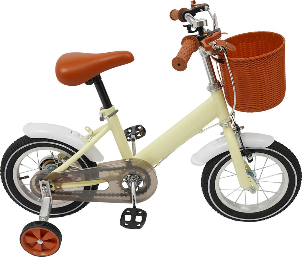12 Zoll Kinderfahrrad mit Stützen weiß für 80-110cm Mädchen Jungen