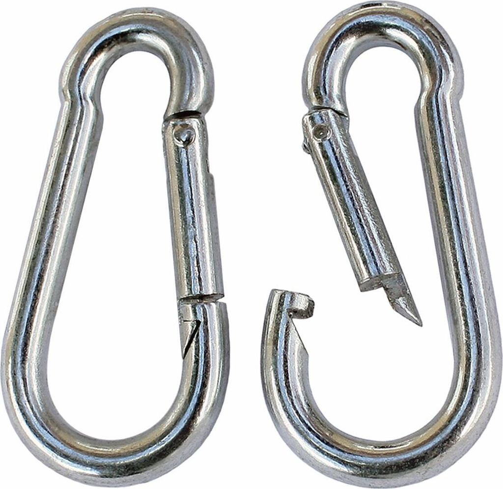 Feuerwehrkarabinerhaken Karabinerhaken 4,5,6,7,8,9,10,11,12 mm Karabiner Haken - Größe: 4 - Menge: 4