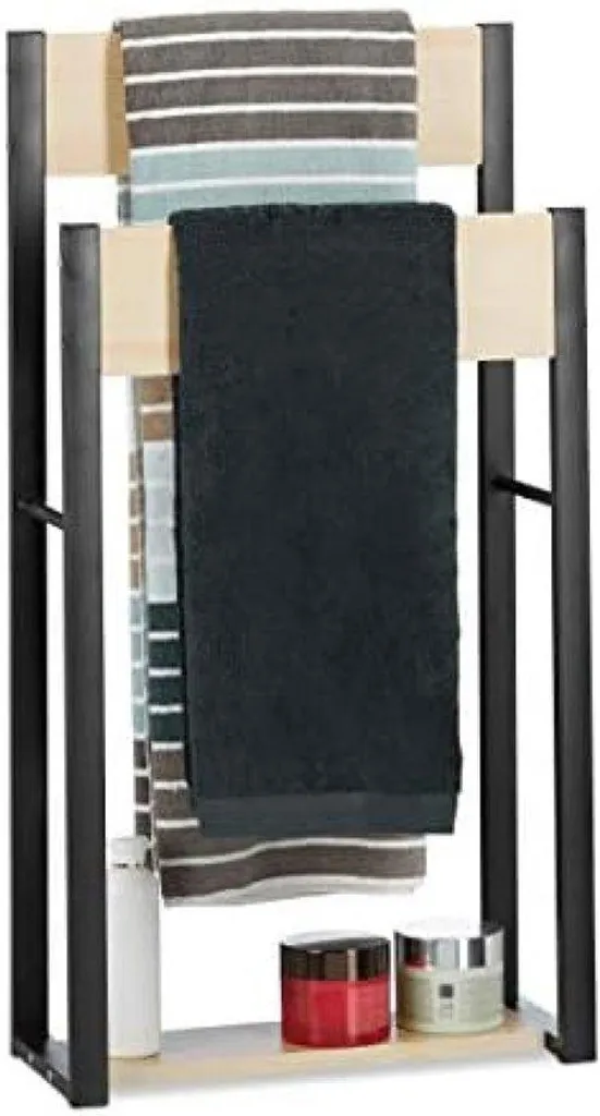 Porte-serviettes forme U en bois et métal extérieur, format 86x45cm