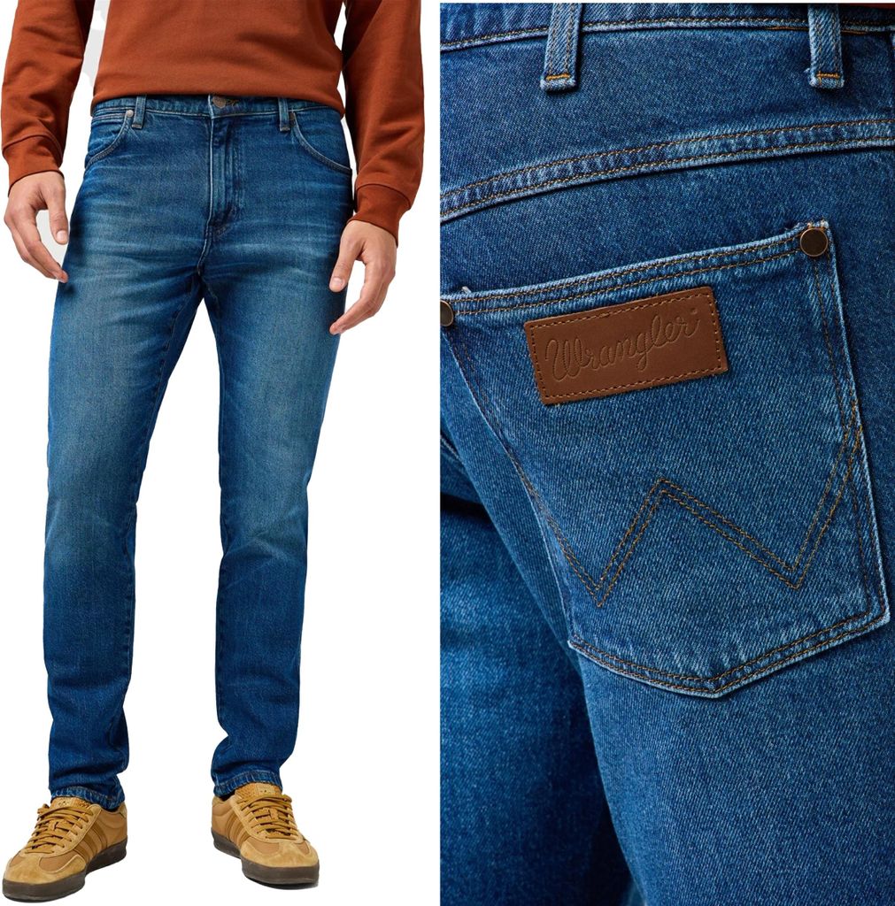 WRANGLER Herren, Jeanshosen, Regular fit RIVER, W31 L32, Blau, Jeans, baggyjeans, buggy