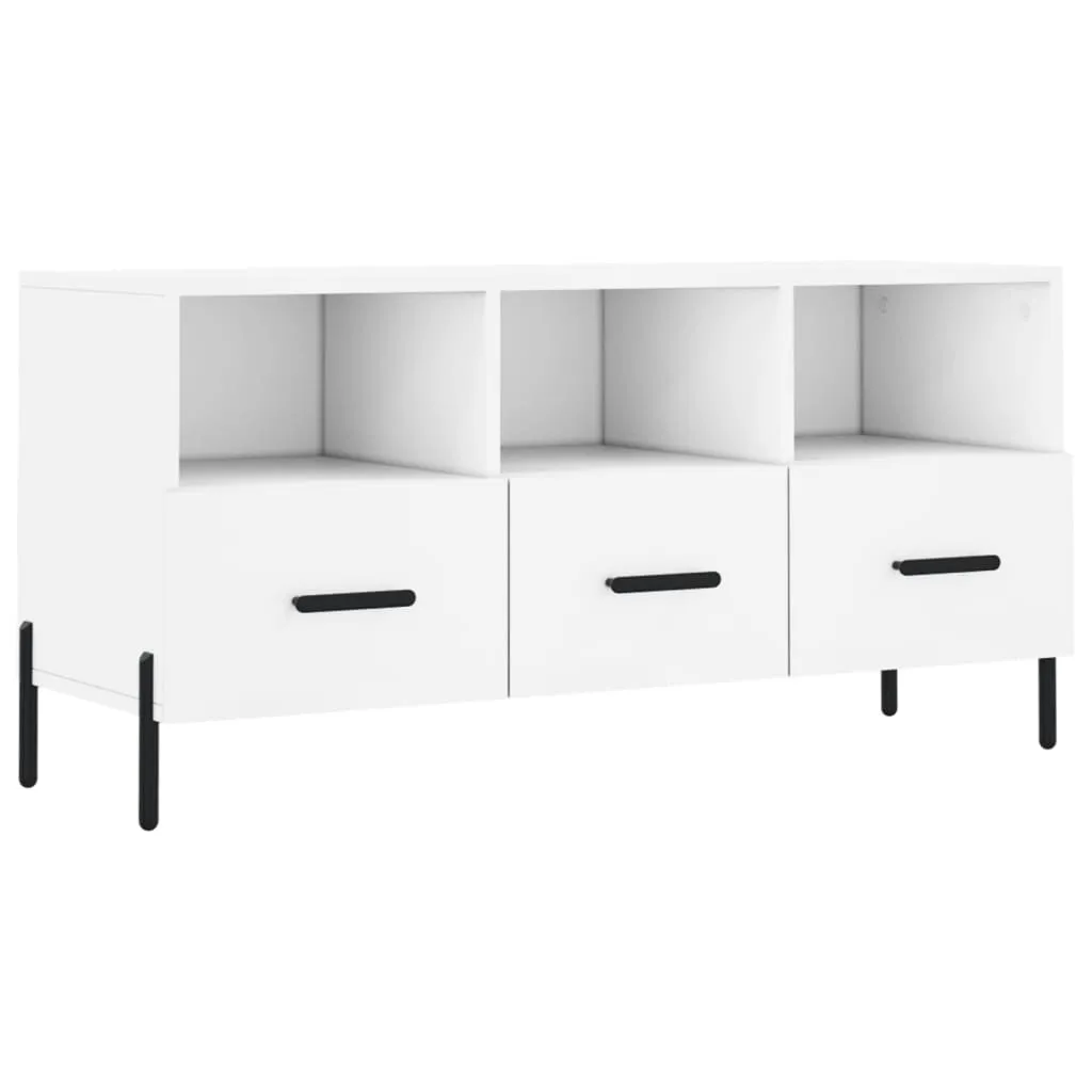 SYFAX™ Mobile Porta TV Bianco 102x36x50 cm in Legno Multistrato