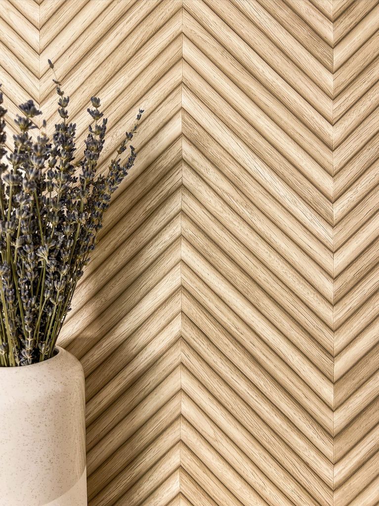 NEWROOM Tapete Beige Vliestapete Holz - Holztapete Modern Produktbild 