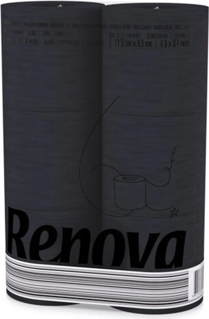 Papier toilette noir Renova pour décoration de salle de bain chic