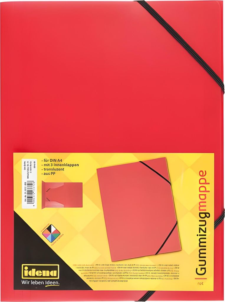 Happy Kidz Idena Gummizugmappe A4 Kunststoff Farbe: rot Produktbild 