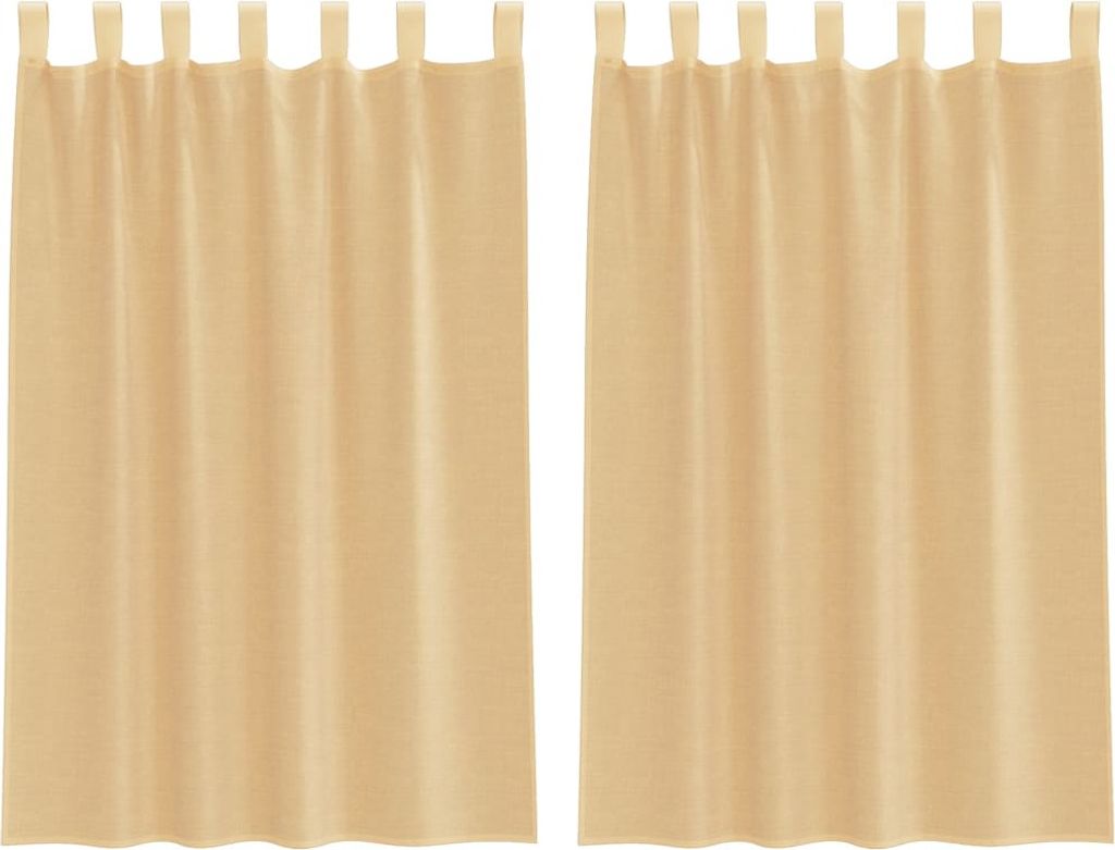 vidaXL Voile Vorhänge mit Schlaufen 2 Stk. Sandfarbe 140x175 cm