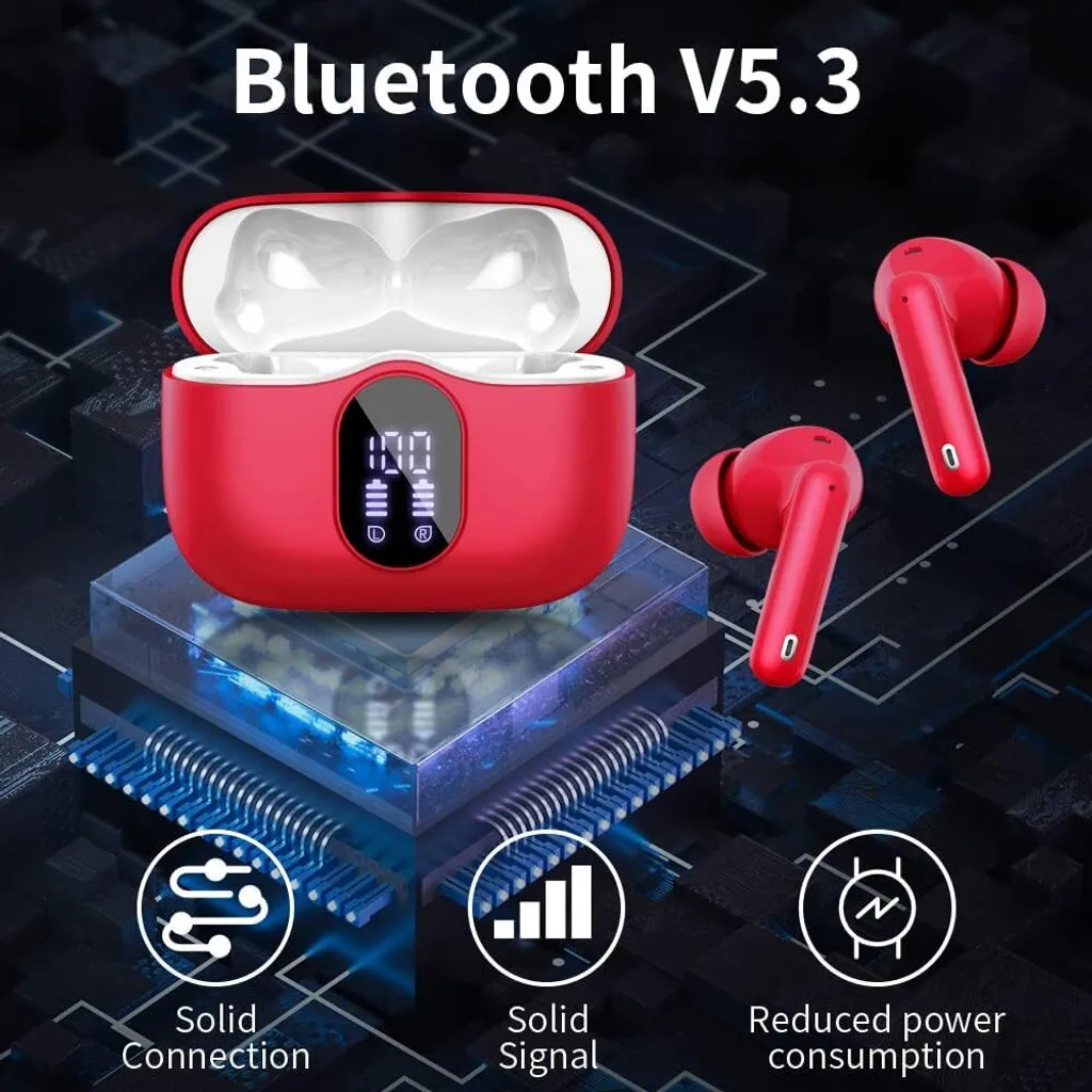 Auricolari Wireless 5.3 con ENC e 4 Microfoni - 40h Playtime LED - 7