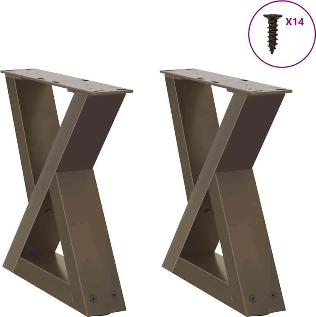 Supporti Tavolo Acciaio 40 cm | Set 2 Gambe Design Minimal Industriale