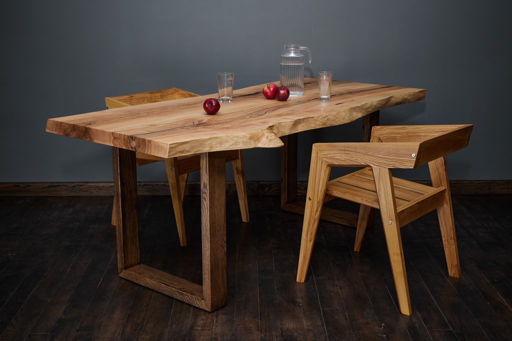 tømmermann Baumkantentisch Esszimmertisch Massivholz Esstisch Holz Massiv Schreibtisch 190x76 Küchentisch Holztisch Esche Esszimmer Tisch Dining ...